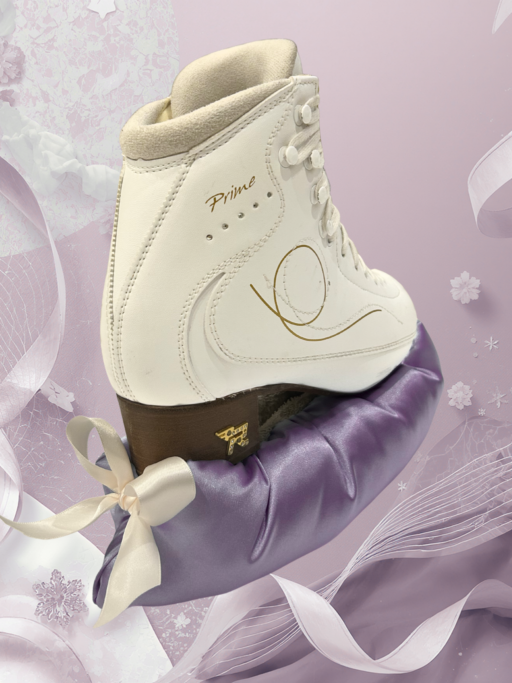 Lavender Double Bow Figure Skating Blade Covers